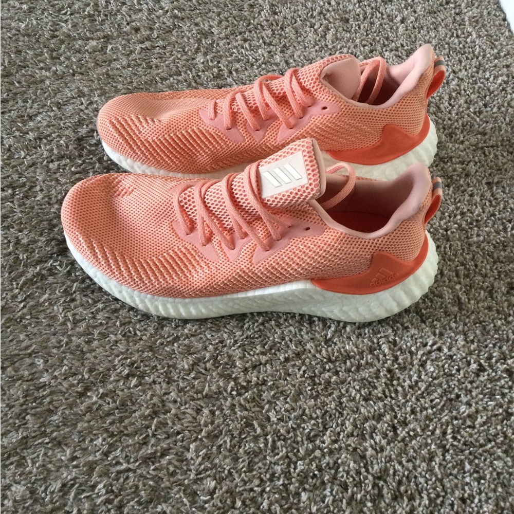 Adidas Peach and White Sneakers